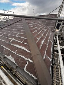 滋賀県湖南市にて屋根修理〈スーパーガルテクトへのカバー工法〉 施工前